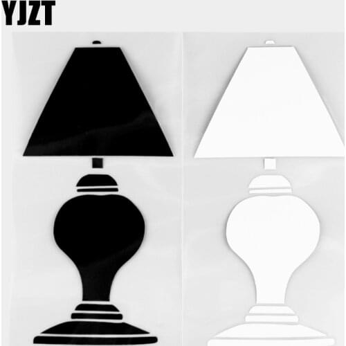 YJZT 7.6×15.5CM Table Lamp Design Fun Car Sticker Decoration Personalized Vinyl Decal Black / Silver 20D-0337