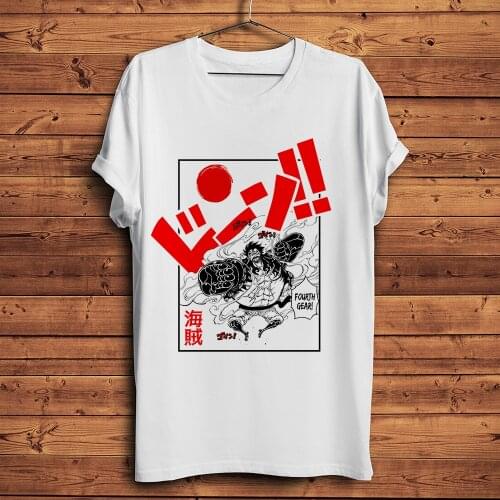 JAPAN anime One Piece fourth gear funny t shirt men new white casual tshirt homme manga unisex streetwear t-shirt