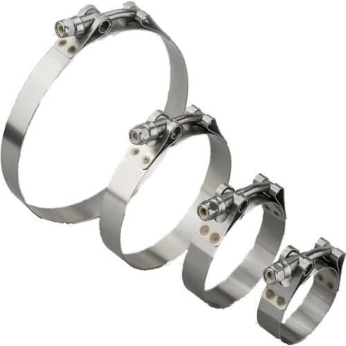 Stainless Steel T Bolt Clamp 1.5'' 2.25"2.5'' 3"4'' T Hose Pipe Clamp T-Bolt Turbo Silcone Hose Clamp T Clamps Clip