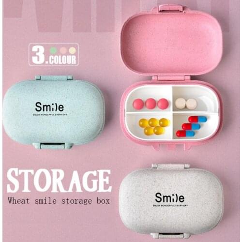 1pc Mini Pill Drug Stash Box Portable Wheat Stalk Seal Pill Cases Vial Container Environmental protection