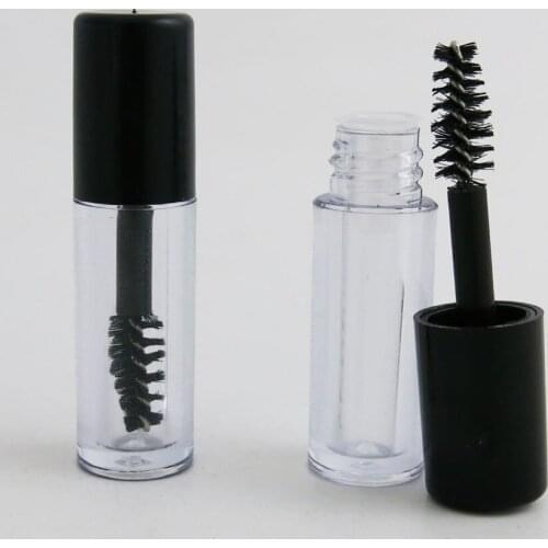 20pcs x1ml Empty Black Cap Classical Empty Cosmetic Transparent Mascara Tube Professional Thick Black Eyelashes Cream Container