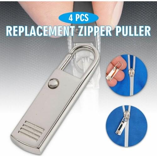 4pcs Replacement Zipper Puller Heads Kit For Clothes Jacket Coat Backpack Zip Slider Luggage Zipper Head Accessories