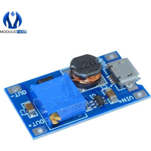 5PCS 2A MT3608 DC-DC Adjustable Boost Module Boost Plate Step Up Module With Micro USB LM2577 Replace XL6009