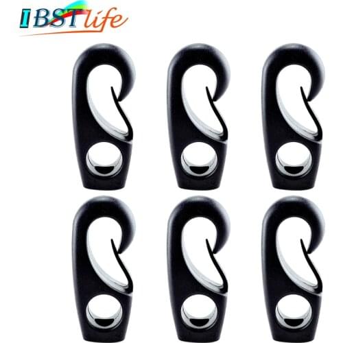 6PCS Sailing Clips Accessories Marine Kayak Canoe Tie Down Shock Line Plastic Bungee Hook Rafting Loop Buckle Water Sports
