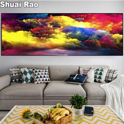 2022 Abstract Color Cloud Diamond Paintings 5d Pictures New Wall Art Big Size Landscape for Living Room Home Decoration
