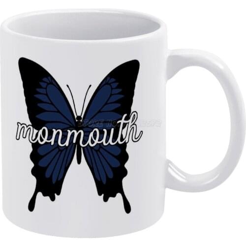 Monmouth White Mug White Ceramic Tea Cup Birthday Gift Milk Cups and Mugs Monmouth Trippy Light Blue Light Blue Pink Red Green Y