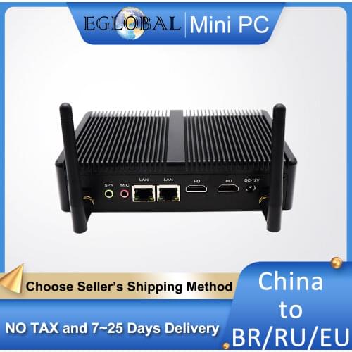 Eglobal Barebone fanless mini PC Intel Celeron N3150 N3160 up to 2.08GHz 4k support dual monitor function small desktop host