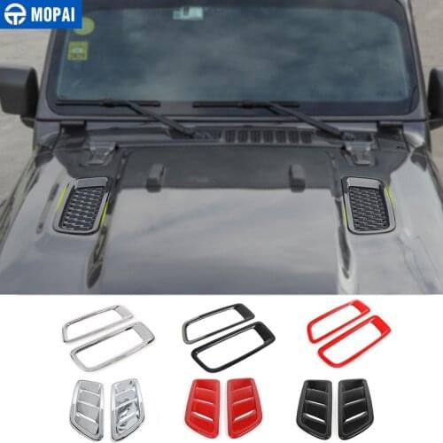 MOPAI Car Engine Hood Air Outlet Vent Decoration Cover Sticker Accessories for Jeep Wrangler JL 2018+ for Jeep Gladiator 2018