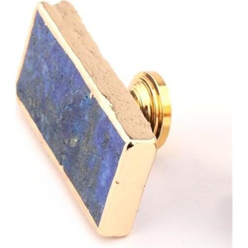 Original Stone Lapis Lazuli Small Handle Natural Single Hole Drawer Cupboard Door Wooden Box Knob Handles Furniture Diy Pull