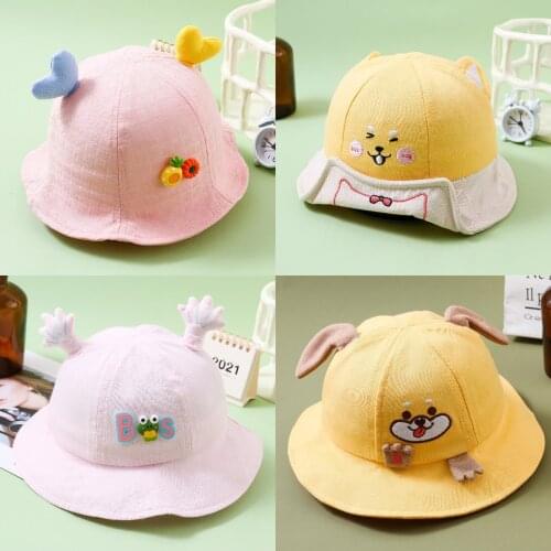 2021 New baby visor hat tightness adjustable cartoon cap boy girls cute fisherman hat Korean style fashion dog hat 5M to 2 years