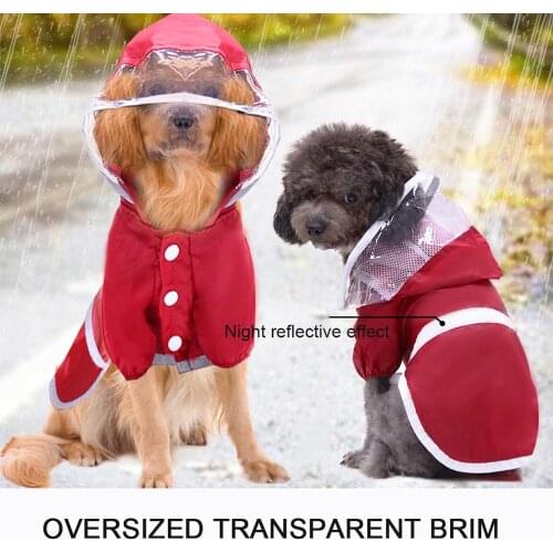 Pet Cat Dog Raincoat Hooded Reflective Puppy Small Dog Rain Coat Waterproof Jacket for Dogs Soft Breathable Mesh Dog Clothes