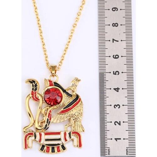 Dropshipping Gold Color Egyptian Mythology Month / Mentu The God of War Ancient Egypt Necklace Jewelry