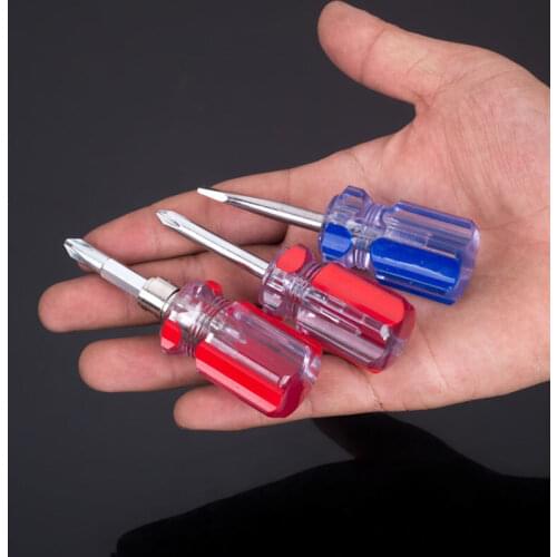 Cross one-word dual-use telescopic screwdriver starter mini-type ultra-short screw batch micro-change cone