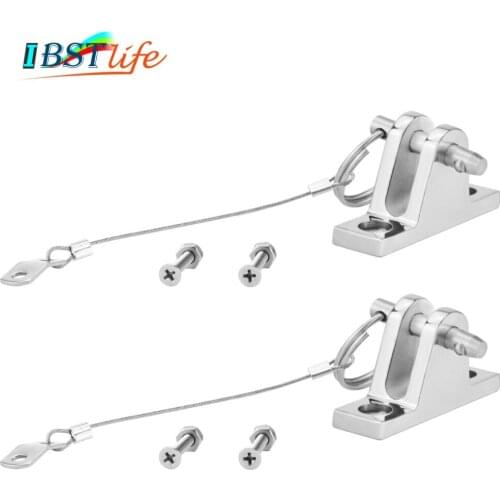 2PCS 90 Degree SS316 Boat Bimini Top Deck Hinge with quick release pin and lanyard Marine Kayak Canoe Boat Cover Sprayhood