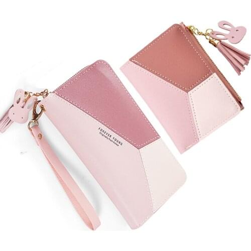 Fashion Wallets Zipper Coin Purse Lady Long Short Purses Handbags Women Clutch Cards Holder PU Leather Moneybag Billfold Wallet