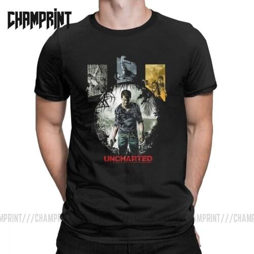 Mens Enjoystick Uncharted T Shirts Pure Cotton Tops Novelty Short Sleeve Round Neck Tee Shirt 4XL 5XL T-Shirts Plus Size