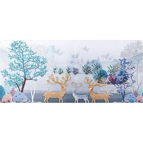 Lucky Deer Special Shaped Diamond Painting 5D Drill Kits Home Round Animal Set Handwork Cross Stitch Mosaic Gift Decoration