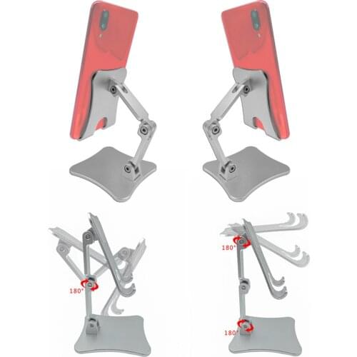 Desk Stand Mobile Phone Holder 180° 3-Axle Adjustable Smartphone Stand Holder Foldable Extend Universal Seat For Lazy