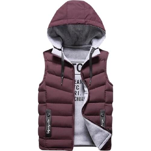 2021 new mens vest winter sleeveless jacket down vest mens hooded warm new casual jacket hat detachable outer vest