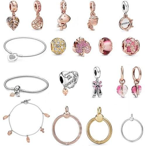 Autumn new style exquisite S925 sterling silver love tree, mushroom pendant, suitable for original female Diy bracelet jewelry