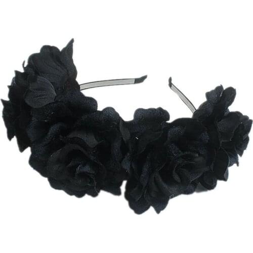 Rose Headdress Hair Hoop Wedding Flower Garland Festival Artificial Floral Headband Bride Wreath Hair Accessories for Women