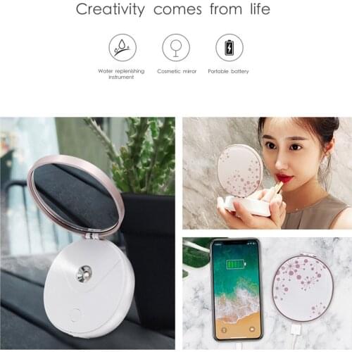 Steam Face Humidifier With Mirror Water Meter USB Charging Nano Spray Handheld Cold Spray Beauty Instruments
