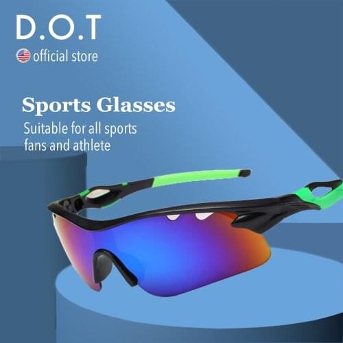 D.O.T Professional Polarized Cycling Glasses Bike Goggles Outdoor Sports Bicycle Sunglasses UV 400 With 5 Lens TR90 2 Style