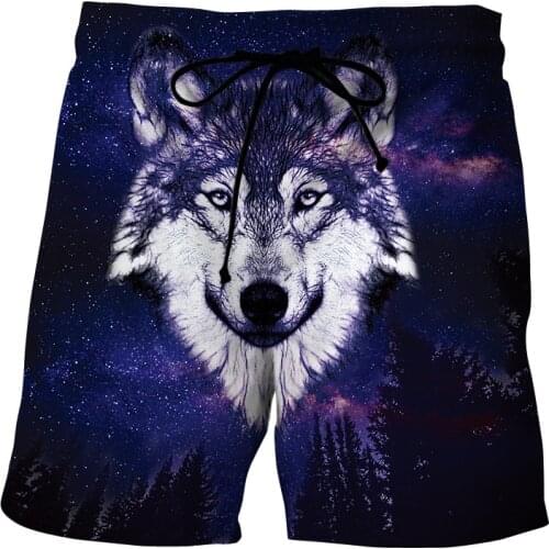 Animal Wolf 3D Print Mens Casual Streetwear pants Board Shorts Fashion Sportswear Beach Shorts men casual shorts s-6xl
