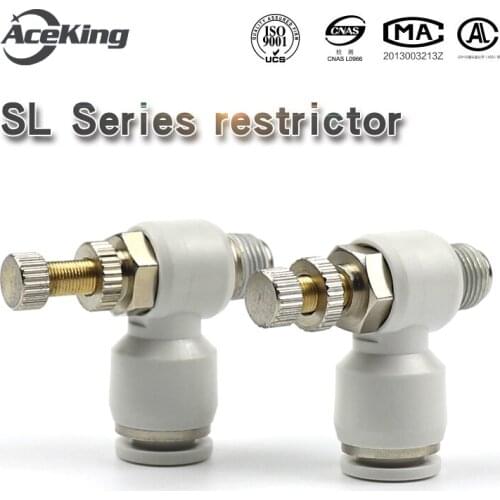 SL Cylinder gas pipe adjustable flow valve connector SL4 / 6 / 10 / 12 / 8-01-02-03-04 current limiting switch asl8-02