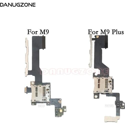 SD Memory Card Slot Tray Holder and Power Button Switch Volume Button On/Off Flex Cable With Microphone For HTC One M9 Plus M9