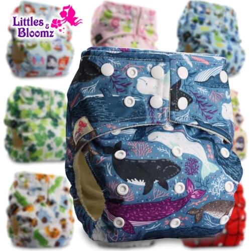 [Littles&Bloomz] BAMBOO Washable Cloth Nappy Baby Diaper Pocket Nappy Cloth Cover Wrap Reusable Diapers One Size