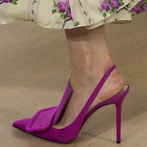 Women Pumps High Heels Pointed Elastic Band Slingbacks Shoes Woman Fashionable Thin Heel Sandalias Mujer Office Ol Elegant Shoes