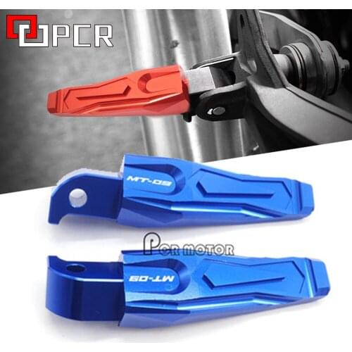 For Yamaha MT09 MT 09 TRACER FZ09 Motorcycle Rear Passenger Footrests Foot pegs Rear Pedals with logo MT-09 LOGO