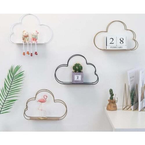 Nordic Style Creative cloud shape Decorative Shelf Potted ornament storage holder rack Shelves wall Decoration home decor 1piece