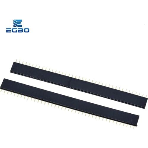 10PCS EGBO 2.54mm 40 Pin Stright Female Single Row Pin Header Strip PCB Connector