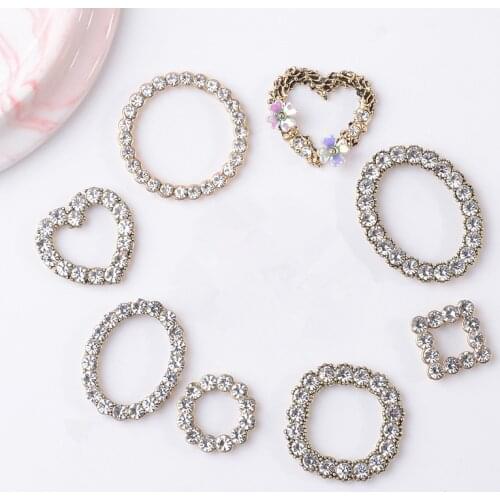 10 Pieces Applique Apparel Rhinesone Metal Ring Sewing Shoes And Clothing Ornaments