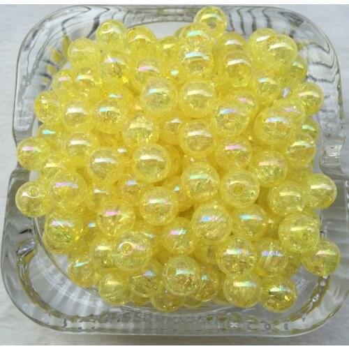 40pcs 8mm Yellow AB Chunky crack Beads Jewelry Pendant Bubblegum Necklace