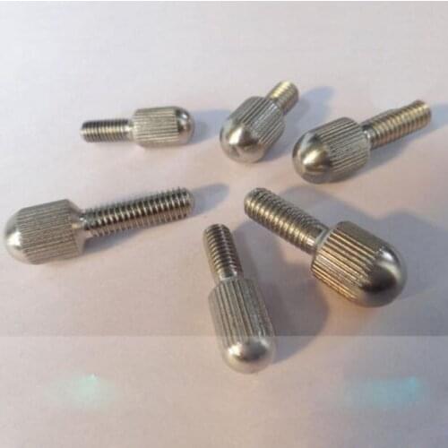 5Pcs M6x20mm stainless steel hand tighten small head knurled screw adjust knurl Threaded Fasteners bolt