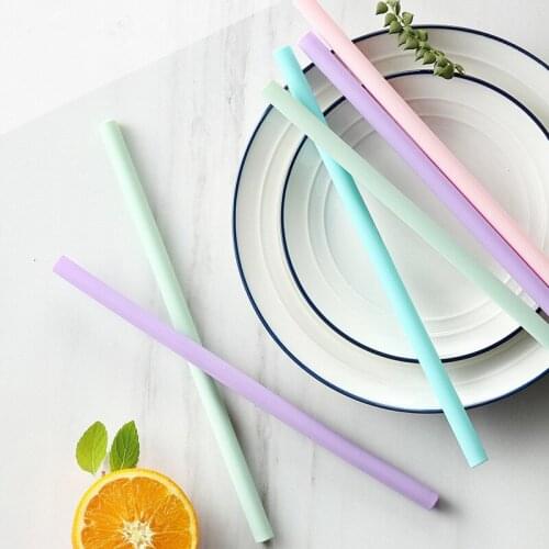 6pcs/pack 10mm Reusable Silicone Straws Food Grade Silicone Straws Drinking Tool Party Straws BPA Free With Brush included