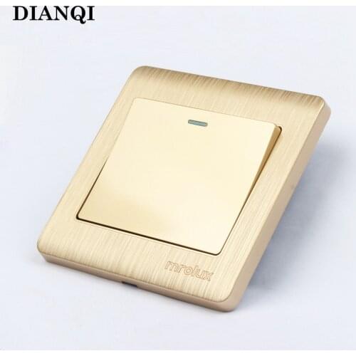 86 type wall power switch socket panel a single open a billing control switch champagne gold-linked household lamps