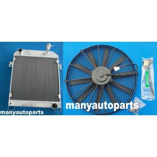 ALUMINUM RADIATOR FOR JAGUAR MARK 2 MK2 MK II DAIMLER 2.5 V8; V8-250 MT 62-67+FAN