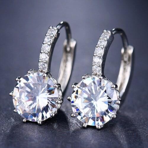 Beiver Fashion 10 Colors AAA CZ Element Clip Earrings For Women Wholesale Chea Factory Price Free Shipping