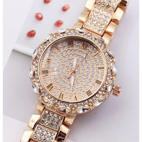 Luxury Watch Women Romantic Crystal Rose Gold Watches For Women Quartz Wristwatch Ladies Bracelet Clock Watch Relogio Feminino