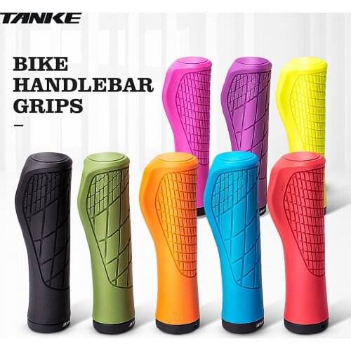 TANKE Bike Silicone handle cover 1Pair MTB Mountain road Bicycle Handlebar Grip Cover Anti-slip Strong Support Single locking ha