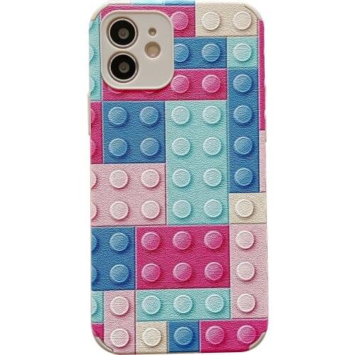 Colorful Building Block Case for iPhone 12 Pro Max Back Phone Cover for 12 Mini 11Pro Max X XS XR 6 8 7 Plus SE 2020 Capa