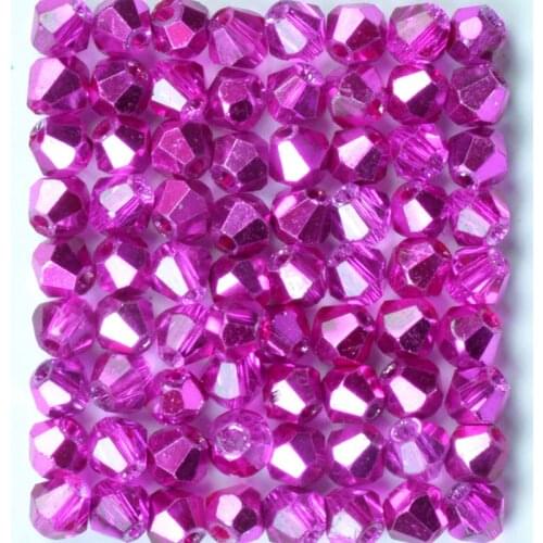 Fuchsia AB 4mm 100pcs Glass Crystal Loose Spacer Bicone Beads Green For Child DIY Fashion Beads Bracelet Necklace Jewelry
