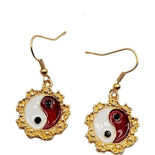 Geometric Shape Round Gossip Earrings for Women Chinese Fashion Gold Color Mens Statement Earings Gothic Punk Jewelry Wholesale