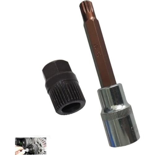 M10 Alternator Pulley Socket Bit With 33 Teeth Tool Alternator Pulley Center Bolt Remover Socket