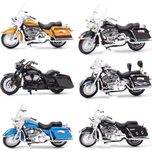 1/18 Scale Maisto FLHR Road King Diecast Model Street Bob Motorcycle Cruiser K Model Touring Night Train Bike Breakout Duo Toys