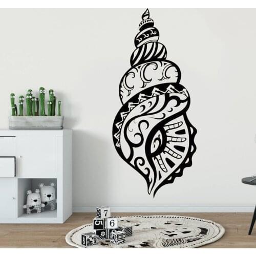 Sea Shell Wall Decal Vinyl Ocean Stickers Sea Wall Art Murals Home Interior Design Bathroom Decor Removable Stickers HY1262